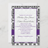 Invitation Purple, White et Black Damask II (Dos)