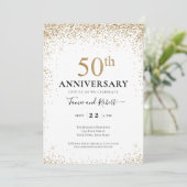 Invitation Purple White Gold 50th Wedding Anniversary (Debout devant)