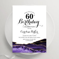 Purple White Gold Agate 60e anniversaire
