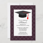 Invitation Purple White Photo Graduation Classe du Parti (Dos)
