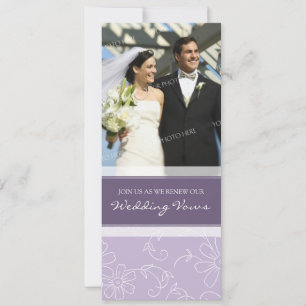 Invitation Purple White Photo Mariage Vow Renouvellement Invi
