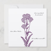 Invitation Purple Wild Flower Branch Mariage Enregistrer la d (Dos)