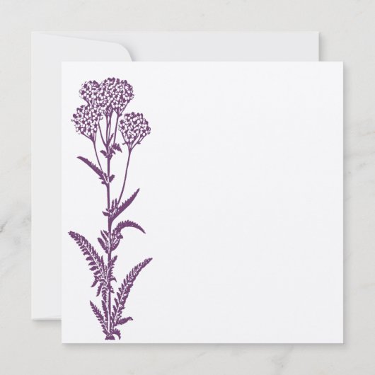 Invitation Purple Wild Flower Branch Mariage Enregistrer la d (Dos)