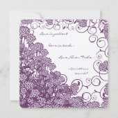 Invitation Purple Wild Flower Branch Mariage Enregistrer la d (Dos)