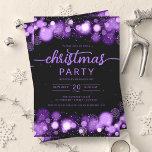 Invitation Purple Winter Wonderland Company Fête de Noël<br><div class="desc">Elégante société formelle et entreprise fêté de Noël / Cocktail / Dîner Invitation modèle avec des flocons de neige violets et lumières de Noël. Impressionnez vos amis et collègues avec ce design sophistiqué et élégant d'invitation.</div>