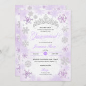 Invitation Purple Winter Wonderland Snowflake Quinceanera (Devant / Derrière)