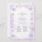 Invitation Purple Winter Wonderland Snowflake Quinceanera (Dos)