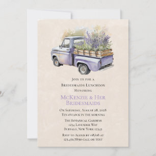 Invitation Purple Wisteria Camion Vintage Bridesmaigres Déjeu