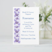 Invitation Purple Wisteria Coeur Maid Of Honor Request (Debout devant)