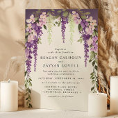 Invitation Purple Wisteria Fleurs verdure Mariage moderne