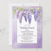 Invitation Purple Wisteria Floral Anniversaire Brunch (Devant)