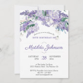 Invitation Purple Wisteria Floral Botanical 50e anniversaire (Devant)