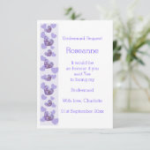Invitation Purple Wisteria Heart Design Bridesmaid Demande (Debout devant)