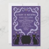Invitation Purple Witchy Baby is Brewing Baby Shower  (Devant)