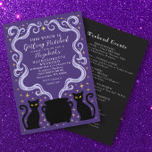 Invitation Purple Witchy Getting Hitched Bachelorette Weekend