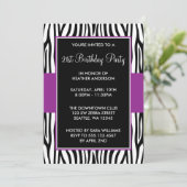 Invitation Purple Zebra 21e anniversaire (Debout devant)