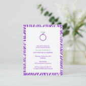 Invitation Purple Zebra Bachelorette Party Appartement Invita (Debout devant)
