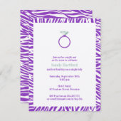 Invitation Purple Zebra Bachelorette Party Appartement Invita (Devant / Derrière)