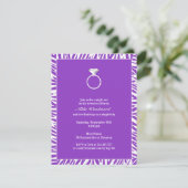 Invitation Purple Zebra Bachelorette Party Appartement Invita (Debout devant)