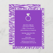 Invitation Purple Zebra Bachelorette Party Appartement Invita (Devant / Derrière)