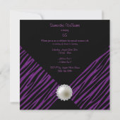 Invitation Purple Zebra & Pearl 65e anniversaire (Dos)