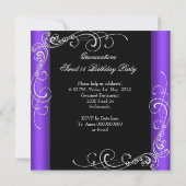 Invitation Purple Zebra Photo Quinceanera 15e anniversaire (Dos)