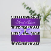 Invitation Purple Zebra Sweet 16 Anniversaire (Debout devant)