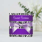 Invitation Purple Zebra Sweet 16 Anniversaire (Debout devant)