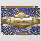 Invitation Purple Zebra Sweet 16 Party (Devant / Derrière)