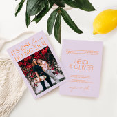 Invitation Purples minimes et Mariage orange vibrant dans