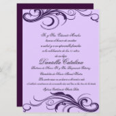 Invitation púrpura invitaciones de quinceanera (Devant / Derrière)