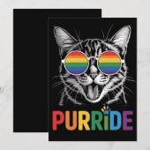 Invitation Purride Cat Gay Lesbian Rainbow LGBTQ Ally Pride (Devant / Derrière)