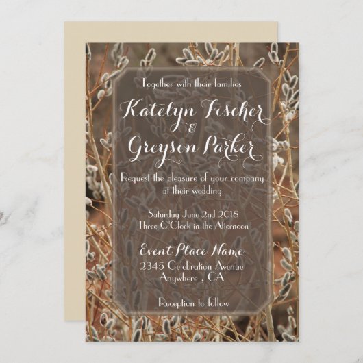 Invitation Pussy Willow (Devant / Derrière)