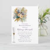 Invitation Putain Purple et Gold Peony Brunch et Bubbly (Debout devant)