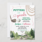 Invitation Putters or Pearls Golf Baby Genre Reveal (Devant)