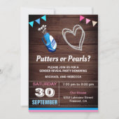 Invitation Putters ou perles Parti de la révélation de genre (Devant)