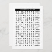 Invitation puzzle de recherche de mot de café (Devant / Derrière)