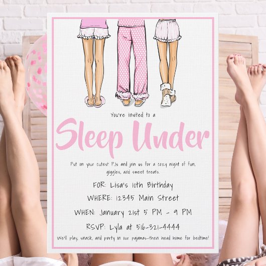 Invitation Pyjama à la mode pour dormir / Soirée pyjama pour