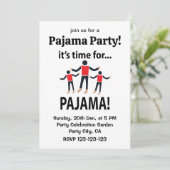 Invitation Pyjama C'est l'heure de la soirée pyjama (Debout devant)