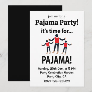 Invitation Pyjama C'est l'heure de la soirée pyjama