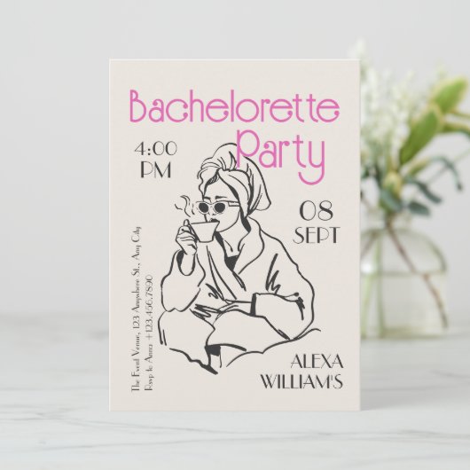 Invitation Pyjama de Bachelorette (Debout devant)
