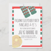 Invitation Pyjama de Noël avec Crêpes d'Anniversaire (Devant)