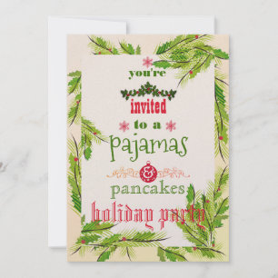 Invitation Pyjama de Noël et Crêpes Fête en Famille