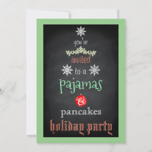 Invitation Pyjama de Noël et Crêpes Fête en Famille