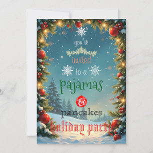 Invitation Pyjama de Noël et Crêpes Fête en Famille