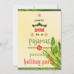 Invitation Pyjama de Noël et Crêpes Fête en Famille