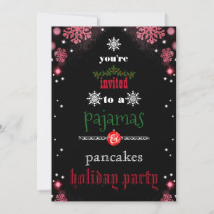 Invitation Pyjama de Noël et Crêpes Fête en Famille
