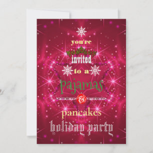 Invitation Pyjama de Noël et Crêpes Fête en Famille