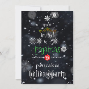 Invitation Pyjama de Noël et crêpes pour la fête de famille