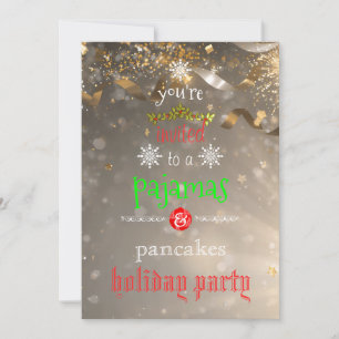 Invitation Pyjama de Noël et crêpes pour la fête de famille